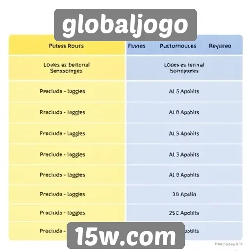 Comparação de recursos entre plataformas do globaljogo